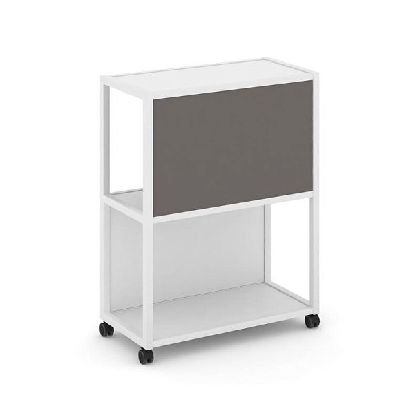 Shelf Mobile Стеллаж 3 уровня 1 секция VR.LT-STK-303.12 Белый Бриллиант/Металл Белый/W-26 1200*400*1046 - Вид 1