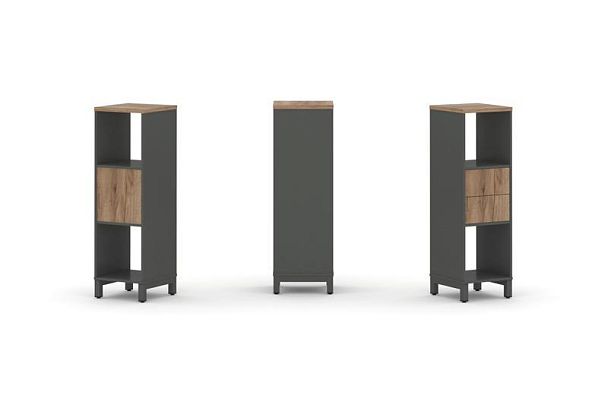 Стайл Проджект Набор стеллажа 1 сторон., 3 яр. SN.NS-311 Антрацит/Дуб Табак/Металл Антрацит 387*400* - Вид 1