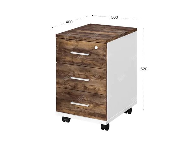 TANDEM RTD037-50-SH Тумба выкатная универсальная 400х500х620 Таксония шоколадная/Белый - Вид 2