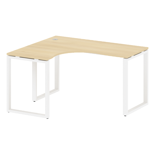 Metal System Стол криволинейный левый на О-образном м/к БО.СА-3 (L) Акация/Белый металл 1400*1200*750 - Вид 1