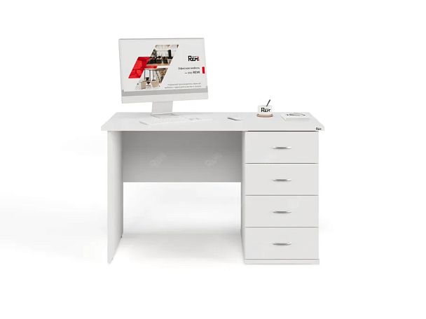 ЛАЙТ / LIGHT RRG007-12x6R Однотумбовый стол 120x60x75 Белый - Вид 3