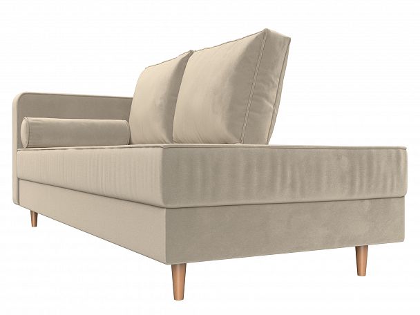 Кушетка Прайм левый (полностью микровельвет бежевый) - Вид 3