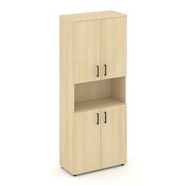 Стайл Проджект Шкаф высокий широкий SN.STS.E-107 Акация Лорка/Черный Ручки 796*400*1982 - Фото предпросмотра