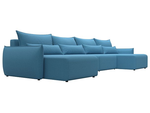 Диван П-образный Лига-051 НПБ Лонг Рогожка голубой - Вид 3