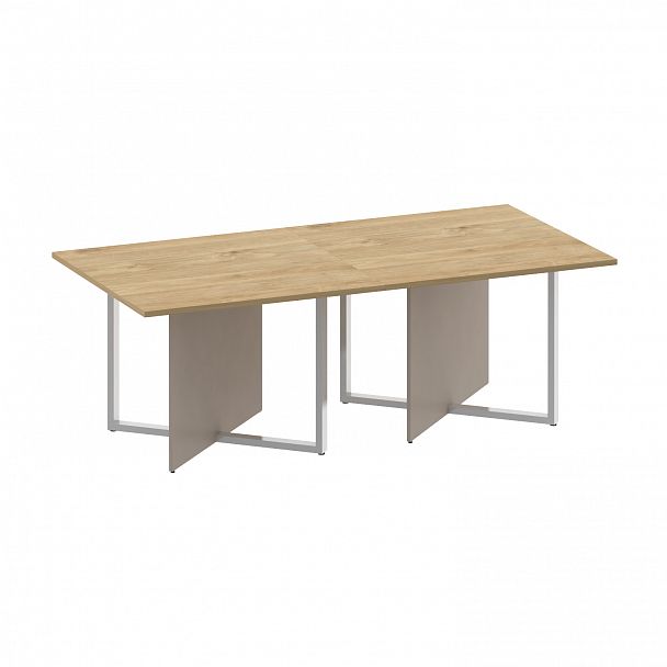 Стол переговорный "Shift" SK.SP-KV-110-2 тиквуд светлый/капучино - Вид 1