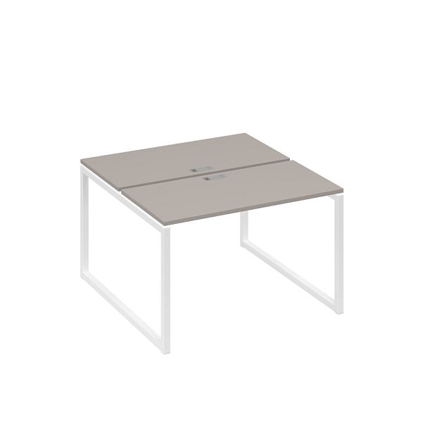 Рабочая станция с опорами QUATTRO (2х120) A4 А4 Б4 170 БП мокко премиум / металлокаркас белый - Вид 1