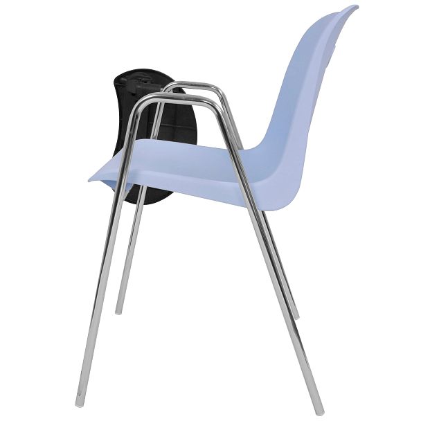 Стул Venezia (4 высокие ножки с подлокотниками + столик TLT) хром, голубой - Вид 2