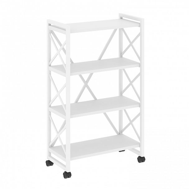 Стеллаж на колесах "Loft" VR.L-MST.K-4.8 белый бриллиант/белый - Вид 1