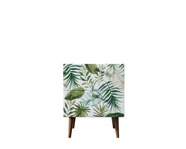 Тумбочка Berber с двумя ящиками 4 принт арт BB03/Print_04, разноцветная - Вид 1