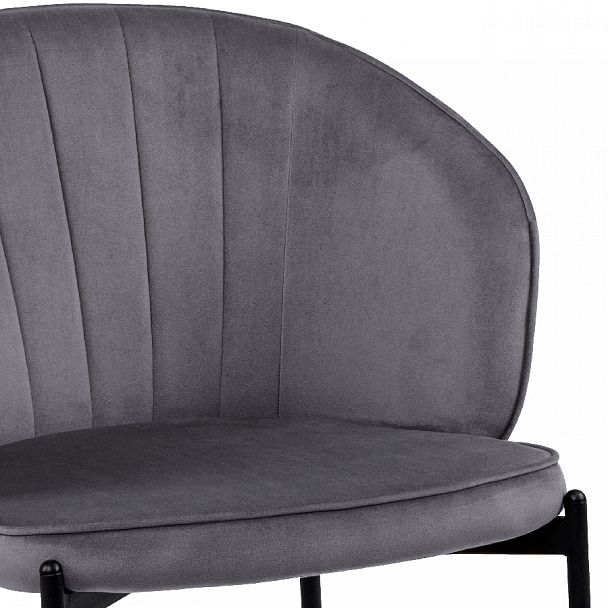 Стул кухонный Миэль серый велюр/черный - Вид 8