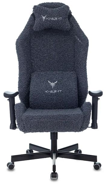 Кресло игровое Knight T1 синий экомех с подголов. крестов. металл - Вид 2