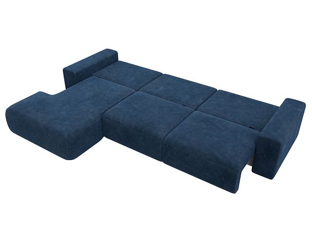 Диван угловой Лига-036 НПБ Классик Лонг левый угол Велюр синий - Вид 10