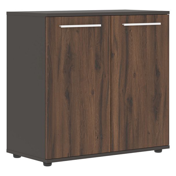 Шкаф малый широкий ELCS 85.1 Дуб Денвер тёмный/Белый/Мокко 852х430х832 EDIS - Вид 1