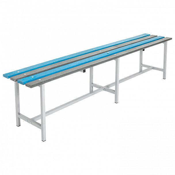 Скамья пластиковая влагостойкая на металлокаркасе "СТ 4П", 2000х350х460 мм, каркас металлический серый, сиденье пластик - Вид 2