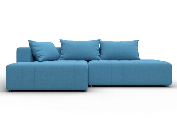 Диван угловой Лига-103 НПБ угол левый Рогожка голубой - Вид 2