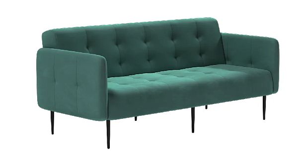 Monaco диван-кровать прямой с подлокотниками, трехместный, бархат 87 - Вид 1