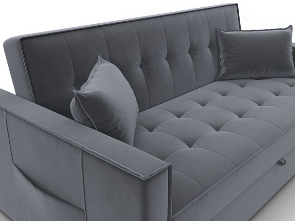 Диван прямой Лига-104 (160) Велюр серый - Вид 4