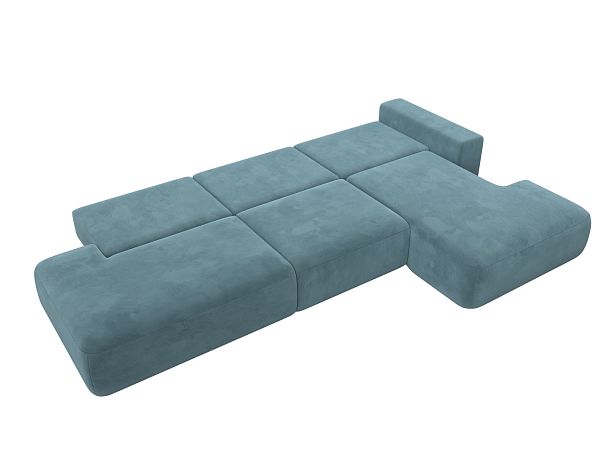 Диван угловой Лига-036 Модерн Лонг правый угол Велюр бирюзовый - Вид 10