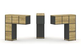 Concept Надставка низкая CN.DNN-007 Дуб Винченцо/Антрацит/Металл Антрацит 1099*365*1130 - Фото предпросмотра