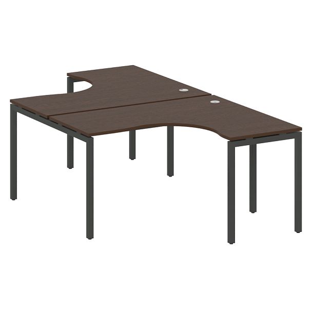 Metal System Quattro Р. ст. криволинейная на П-образном м/к 40БП.РАС-СА-2.3 Венге/Антрацит металл 1400*2435*750 - Вид 1