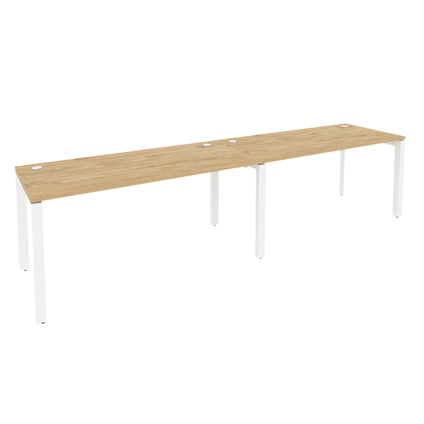 Onix Рабочая станция на П-образном м/к O.MP-RS-2.4.7 Тиквуд светлый/Белый металл 3160*720*750 - Вид 1