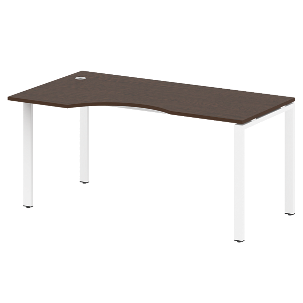 Metal System Стол криволинейный левый на П-образном м/к БП.СА-1 (L) Венге/Белый металл 1600*900*750 - Вид 1