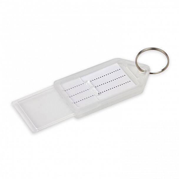 Бирки для ключей КОМПЛЕКТ 20 ШТ., длина 55 мм, инфо-окно 39х22 мм, ПРОЗРАЧНЫЕ, BRAUBERG, 237496, 95 - Вид 6