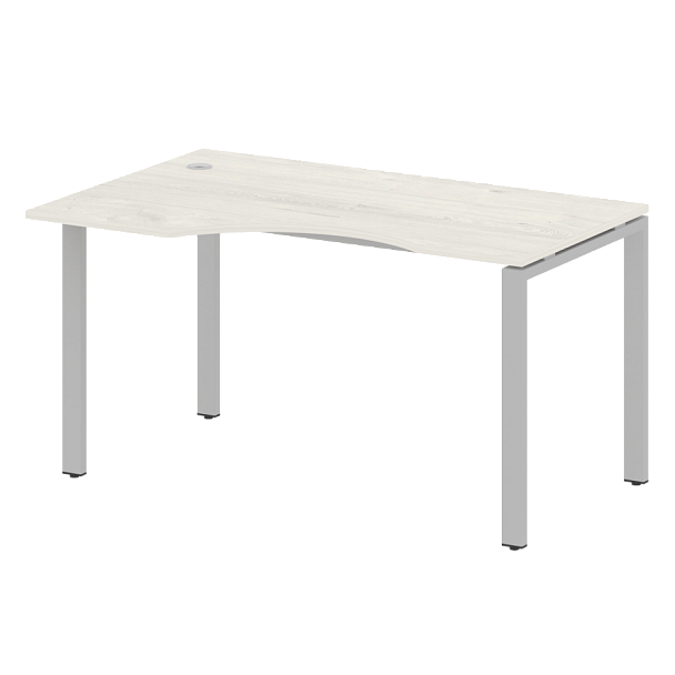 Metal System Стол криволинейный левый на П-образном м/к БП.СА-2 (L) Дуб наварра/Серый металл 1400*900*750 - Вид 1