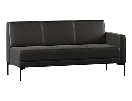 Модуль Everprof Gamma с подлокотником трехместный левый Экокожа Черный - Фото предпросмотра