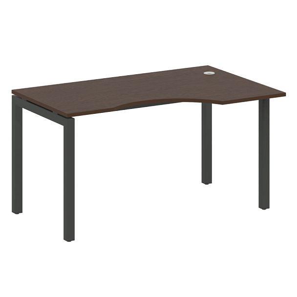 Metal System Quattro Стол криволинейный правый на П-образном м/к 50БП.СА-2 (R) Венге/Антрацит металл 1400*900*750 - Вид 1