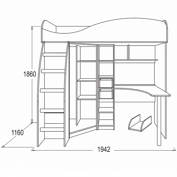 Детская "Омега 9" ЛДСП - Вид 2