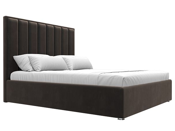 Интерьерная кровать Афродита 160 (полностью велюр коричневый) - Вид 3