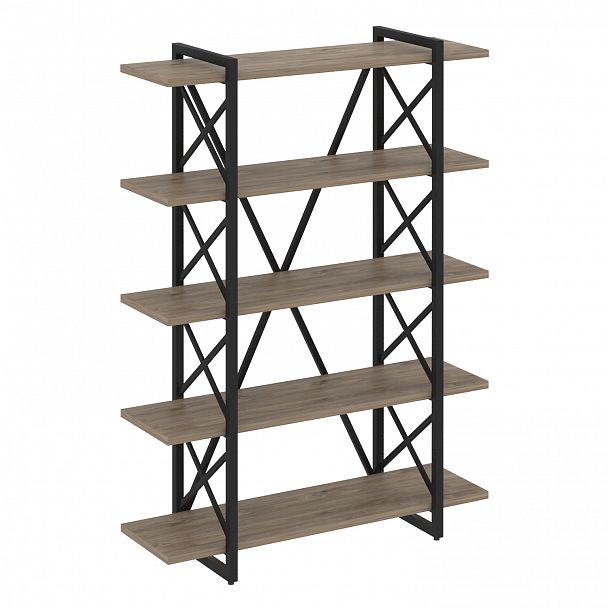 Стеллаж на опорах "Loft" VR.L-MST.O-5.8V тиквуд темный/черный - Вид 1