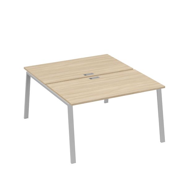 Рабочая станция каркас TRE 2х140 офисная A4 А4 Б3 177  БП дуб скандинавский / металлокаркас серый - Вид 1