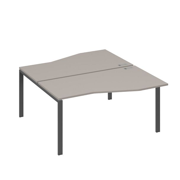 Рабочая станция столы Техно" каркас UNO (2х160) A4 А4 Б1 191 БП мокко премиум / металлокаркас антрацит - Вид 1
