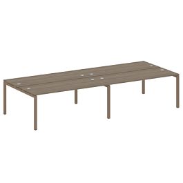 Metal System Quattro Р. ст. на 4 раб. места на П-образном м/к 50БП.СМ-4.5 Вяз/Мокко металл 3600*1475*750 - Фото предпросмотра