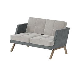 Aldo Диван двухместный с декором из пуговиц ALDB-02L Storm 022/Storm 017/Металл Капучино 1430*875*89 - Фото предпросмотра