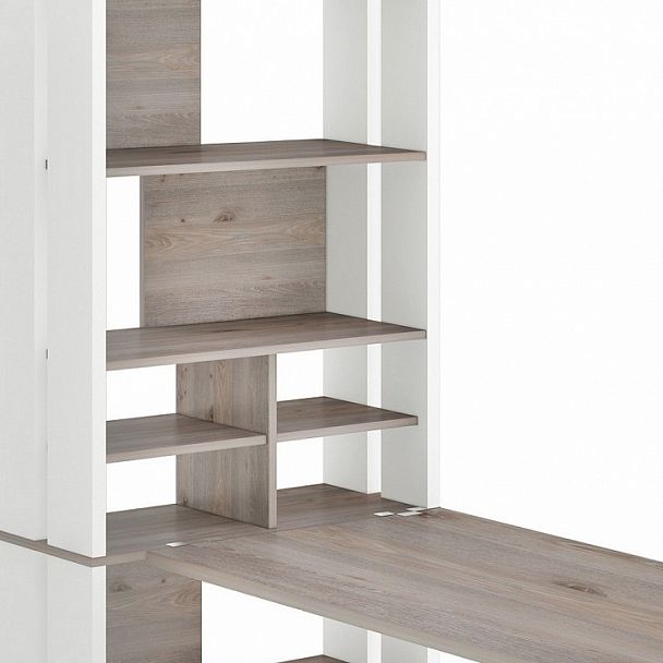 Стол компьютерный Домино Лайт СТЛ-ОВХ+С120Прям без тумбы Белый/Нельсон - Вид 3