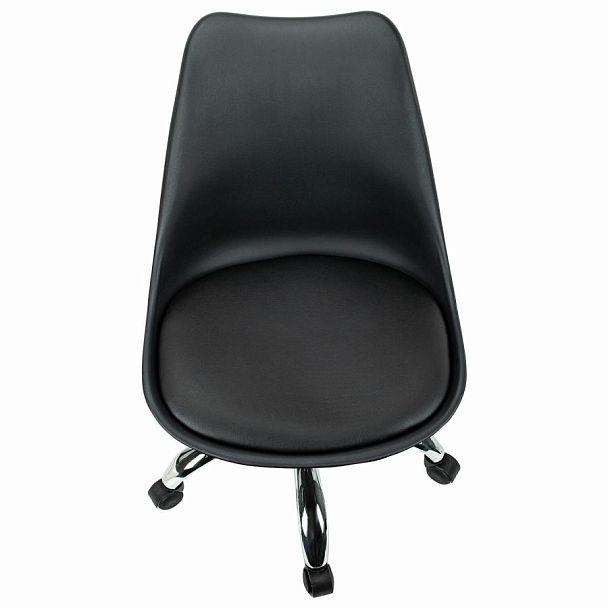 Кресло стул BRABIX "Eames MG-310 CH", хром, пластик черный, экокожа черная, 532925 - Вид 8