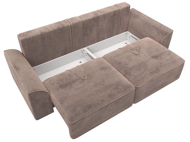 Диван прямой Лига-048 НПБ Велюр бежевый - Вид 8