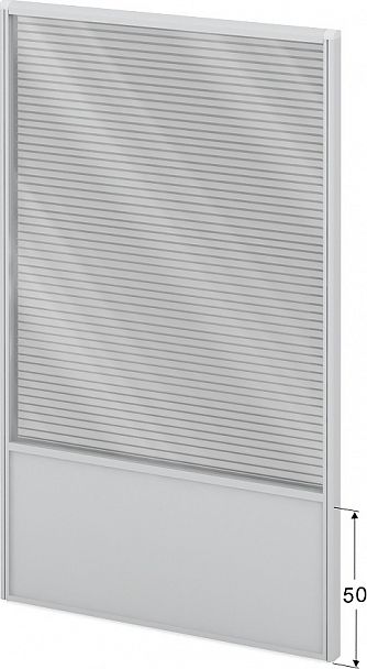 Модуль комбинированный "Мобильные офисные перегородки «Логика»" ПК-ЛГ-МДК200х120/50Ж/Д-В1-301 серый - Вид 1