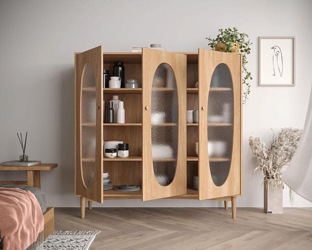 Шкаф трехстворчатый низкий Bubble арт BBL04 - Вид 3