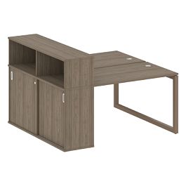 Metal System Quattro Р. ст. с шкафом-купе на О-образном м/к 50БО.РС-СШК-2.2 Т Вяз/Мокко металл 1610*1475*1098 - Фото предпросмотра