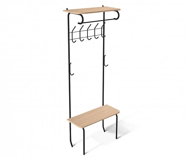 Вешалка Sheffilton SHT-HW1 черный муар/дуб беленый - Вид 3