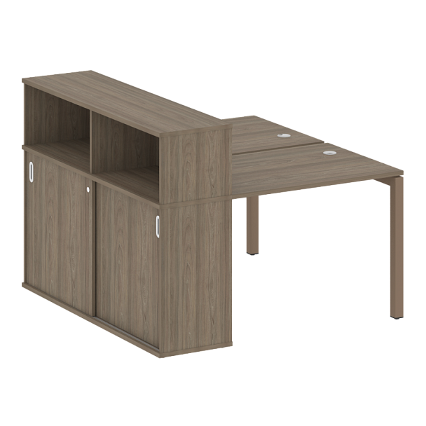 Metal System Quattro Р. ст. с шкафом-купе на П-образном м/к 50БП.РС-СШК-2.1 Т Вяз/Мокко металл 1410*1475*1098 - Вид 1
