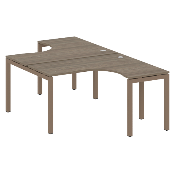 Metal System Quattro Р. ст. криволинейная на П-образном м/к 50БП.РАС-СА-2.3 Вяз/Мокко металл 1400*2435*750 - Вид 1