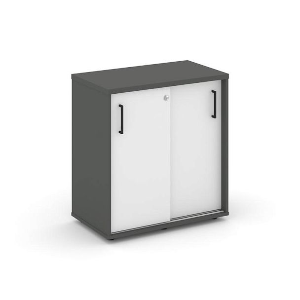 Стайл Проджект Тумба опорная/приставная SN.TOP-043 Антрацит/Антрацит/Белый/Черный Ручки 800*400*750 - Вид 1