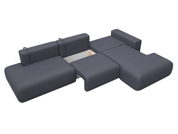 Диван угловой Лига-036 НПБ Модерн Лонг правый угол Экокожа серый - Вид 8