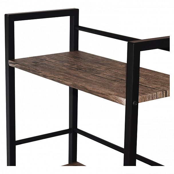 Стол на металлокаркасе BRABIX "LOFT CD-005", 1200х520х1200 мм, 3 полки, цвет морёный дуб, 641221 - Вид 7