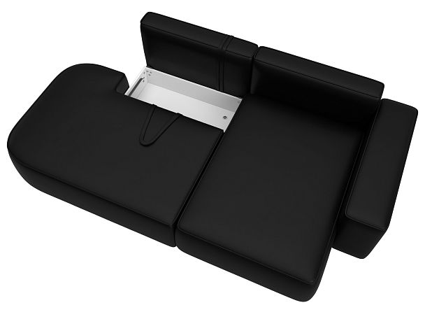 Диван угловой Лига-065 угол правый Экокожа черный - Вид 7